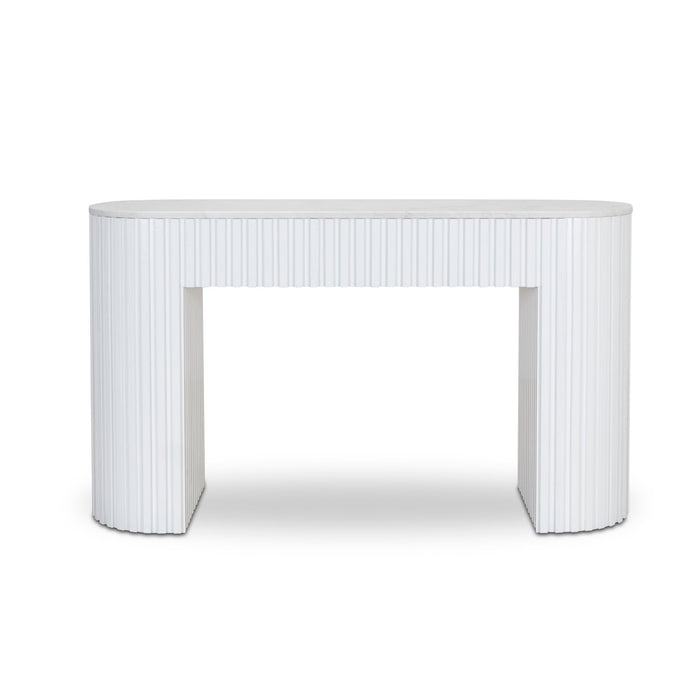 CDT10034-NI 1.5m Marble Console Table - White