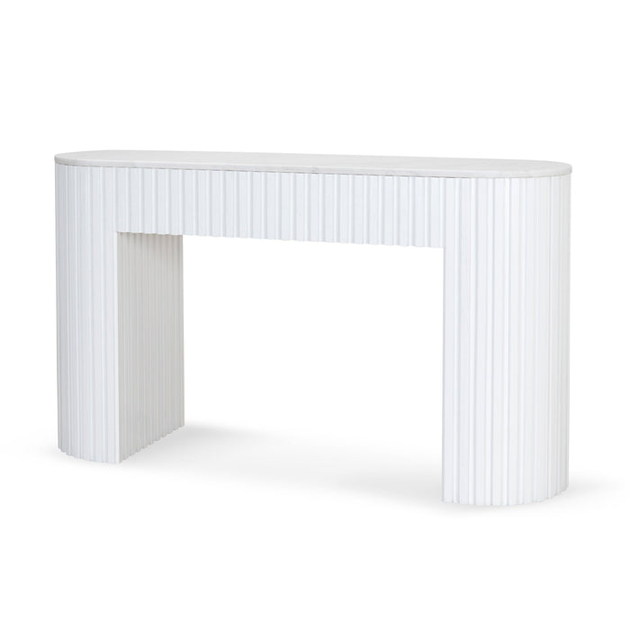 CDT10034-NI 1.5m Marble Console Table - White