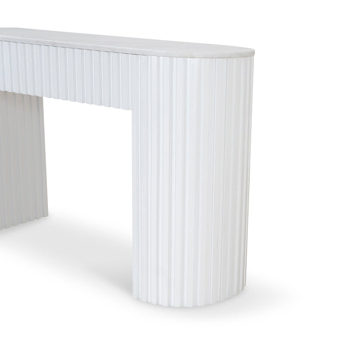 CDT10034-NI 1.5m Marble Console Table - White