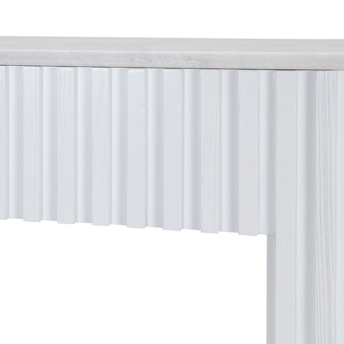 CDT10034-NI 1.5m Marble Console Table - White