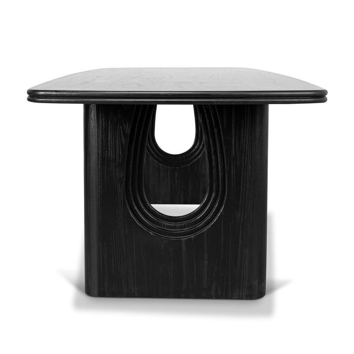 Auralin 2.4m Recycled Fir Dining Table - Full Black