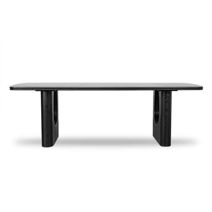Auralin 2.4m Recycled Fir Dining Table - Full Black