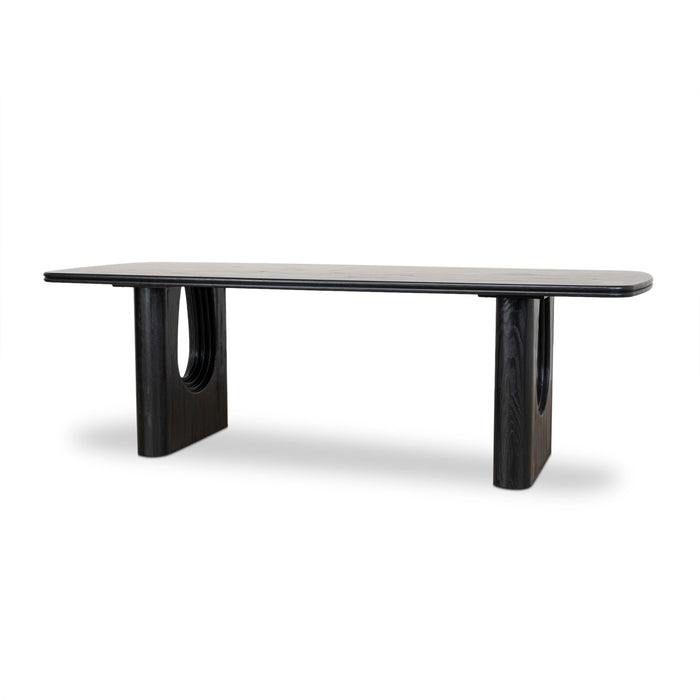 Auralin 2.4m Recycled Fir Dining Table - Full Black