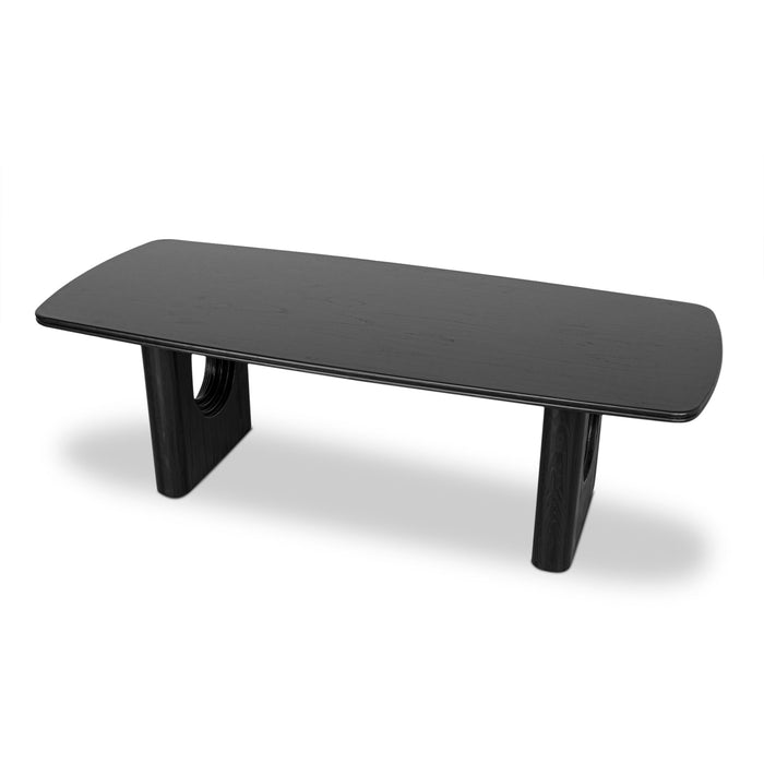 Auralin 2.4m Recycled Fir Dining Table - Full Black