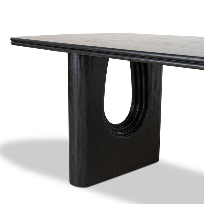 Auralin 2.4m Recycled Fir Dining Table - Full Black