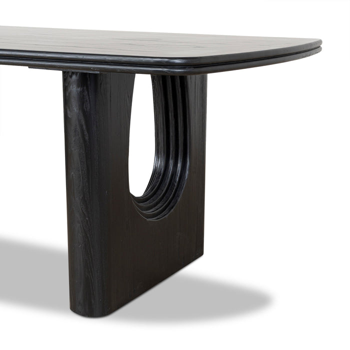 Auralin 2.4m Recycled Fir Dining Table - Full Black