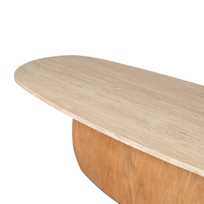 2.8m Travertine Dining Table - Natural
