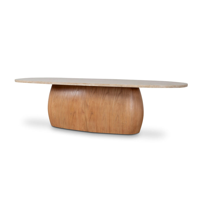 2.8m Travertine Dining Table - Natural