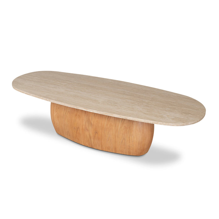 2.8m Travertine Dining Table - Natural