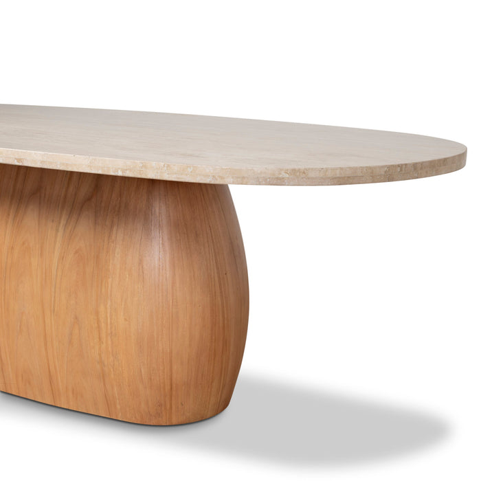 2.8m Travertine Dining Table - Natural