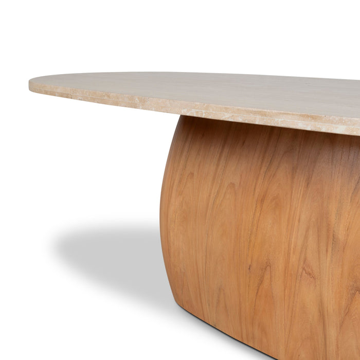 2.8m Travertine Dining Table - Natural