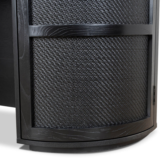 Verso 1.55m Rattan Home Office Desk - Full Black