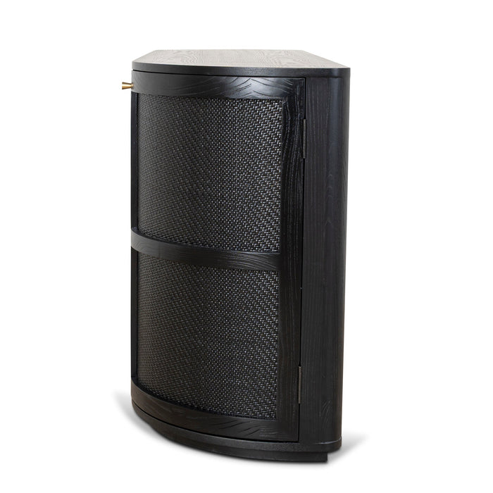 Verso 1.55m Rattan Home Office Desk - Full Black
