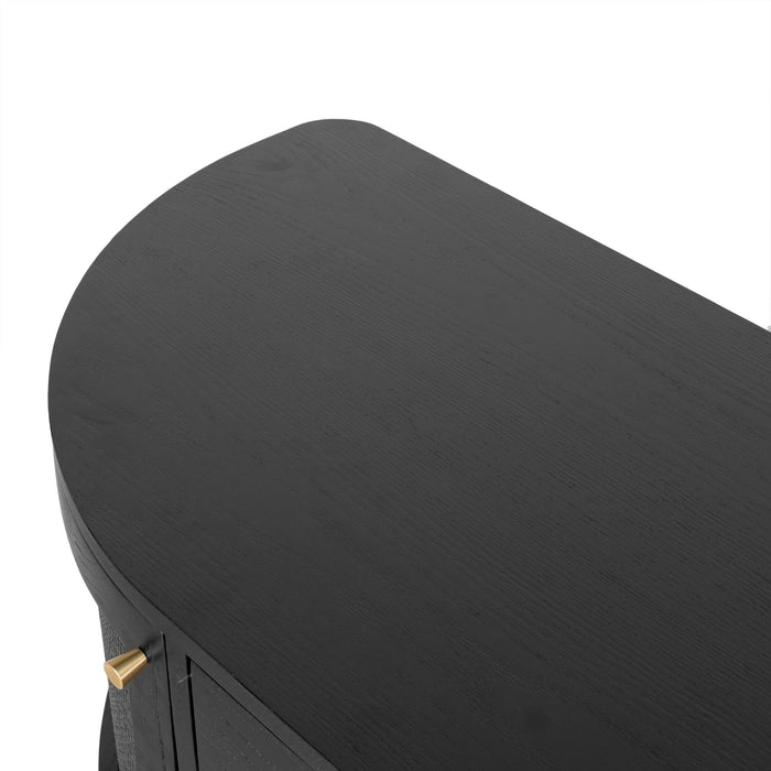 Verso 1.55m Rattan Home Office Desk - Full Black