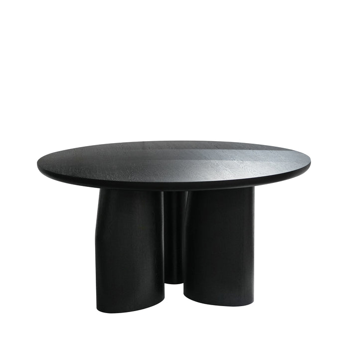 Nobu 1.5m Round Dining Table - Full Black Oak