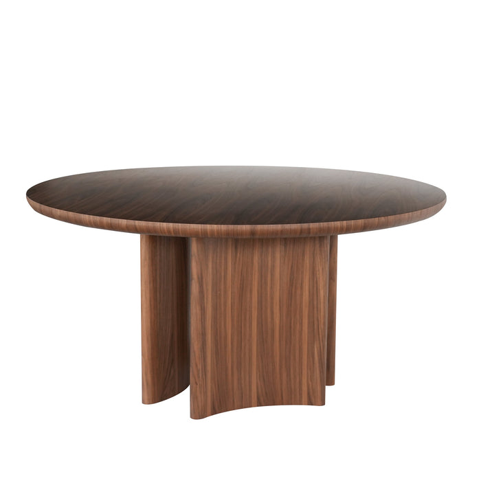 Mira 1.5m Round Dining Table - Walnut