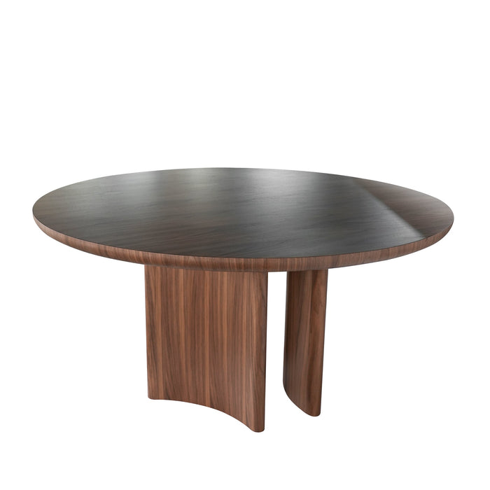Mira 1.5m Round Dining Table - Walnut