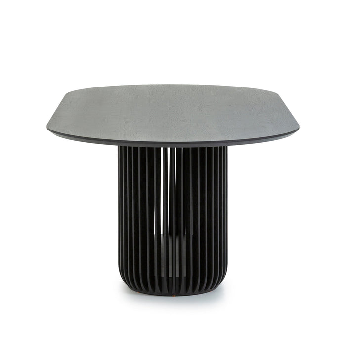 Arvena 2.2m Oval Dining Table - Black Stain