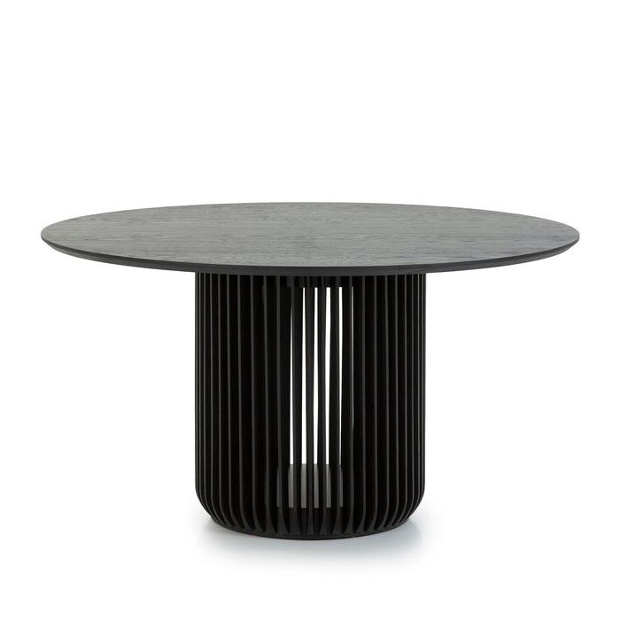 Arvena 1.4m Round Dining Table - Black Stain