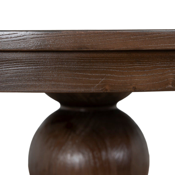 Orlun 1.2m Round Elm Dining Table - Walnut