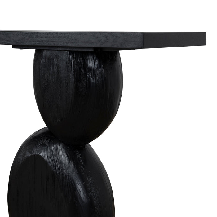 Morani 1.6m Elm Console Table - Full Black