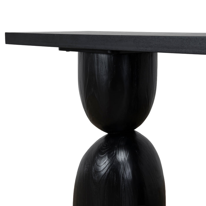 Morani 1.6m Elm Console Table - Full Black