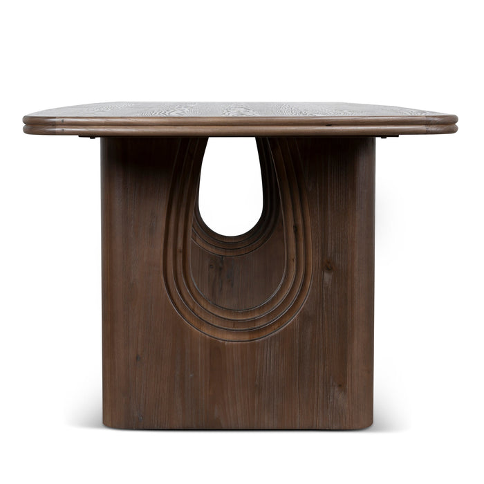 Auralin 2.4m Elm Dining Table - Walnut
