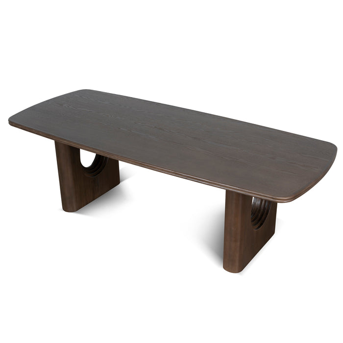 Auralin 2.4m Elm Dining Table - Walnut