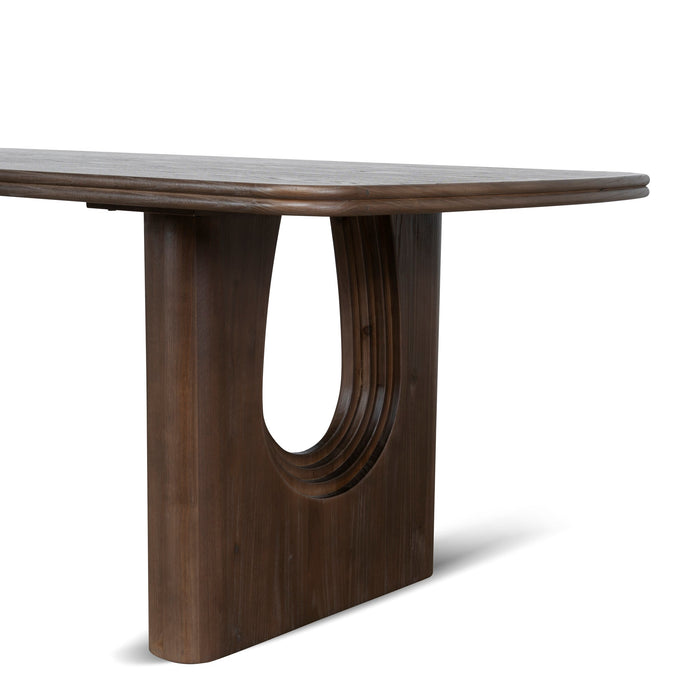 Auralin 2.4m Elm Dining Table - Walnut