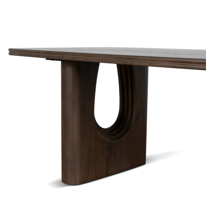 Auralin 2.4m Elm Dining Table - Walnut