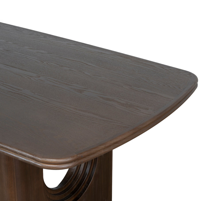 Auralin 2.4m Elm Dining Table - Walnut