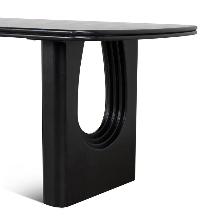 Auralin 1.8m Elm Dining Table - Full Black