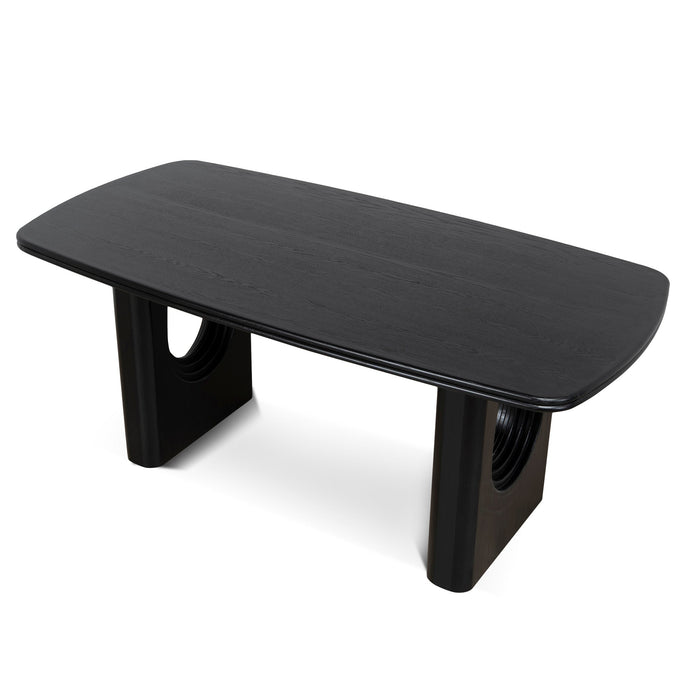 Auralin 1.8m Elm Dining Table - Full Black