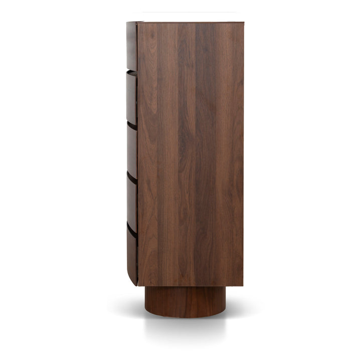 Dorit Tallboy Drawer Chest - Walnut