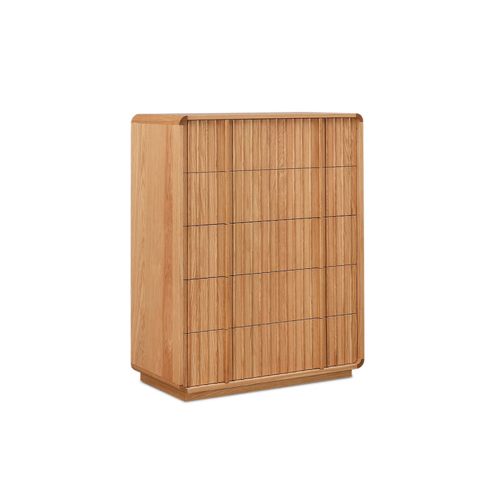 Elviano Tallboy Drawer Chest - Natural