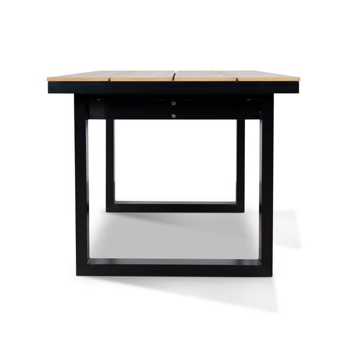 Monderra 1.6m Black Outdoor Dining Table - Natural