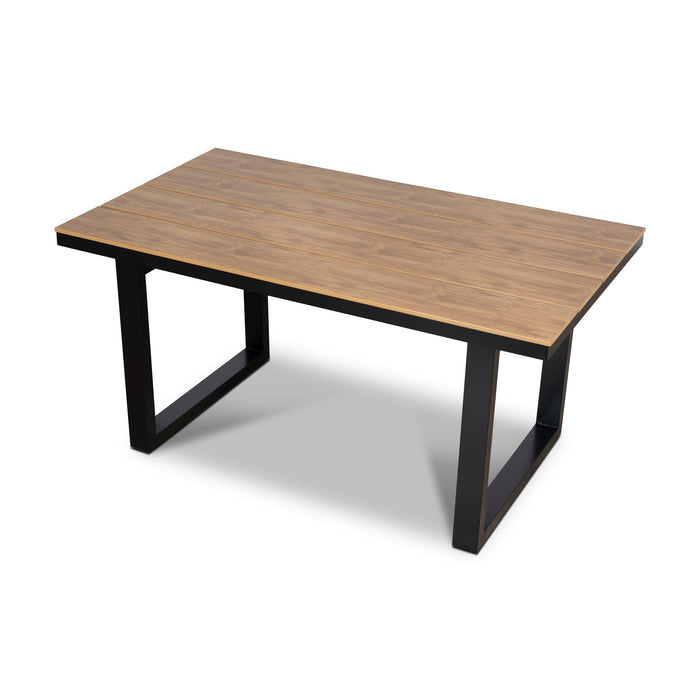 Monderra 1.6m Black Outdoor Dining Table - Natural