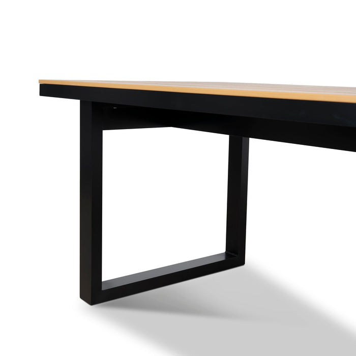 Monderra 1.6m Black Outdoor Dining Table - Natural