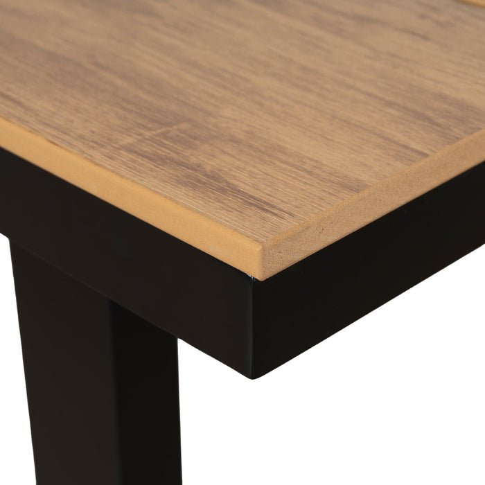 Monderra 1.6m Black Outdoor Dining Table - Natural