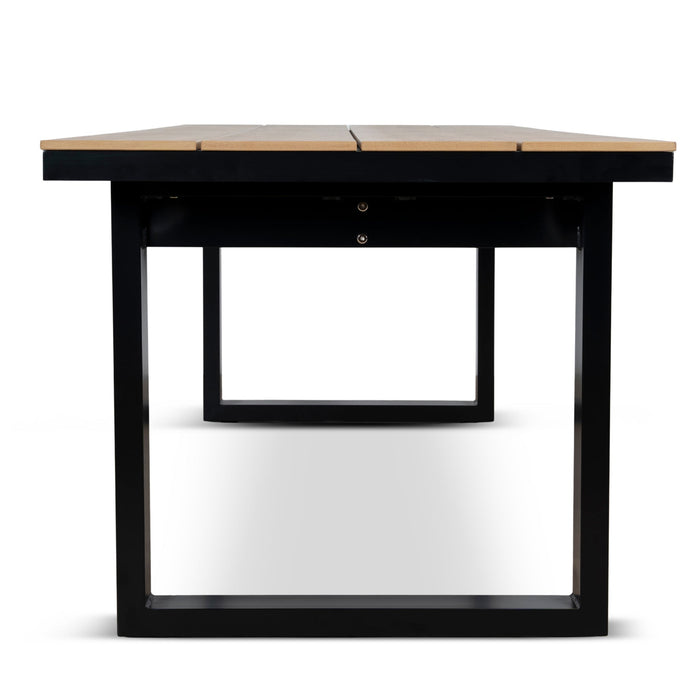 Monderra 2.3m Black Outdoor Dining Table - Natural