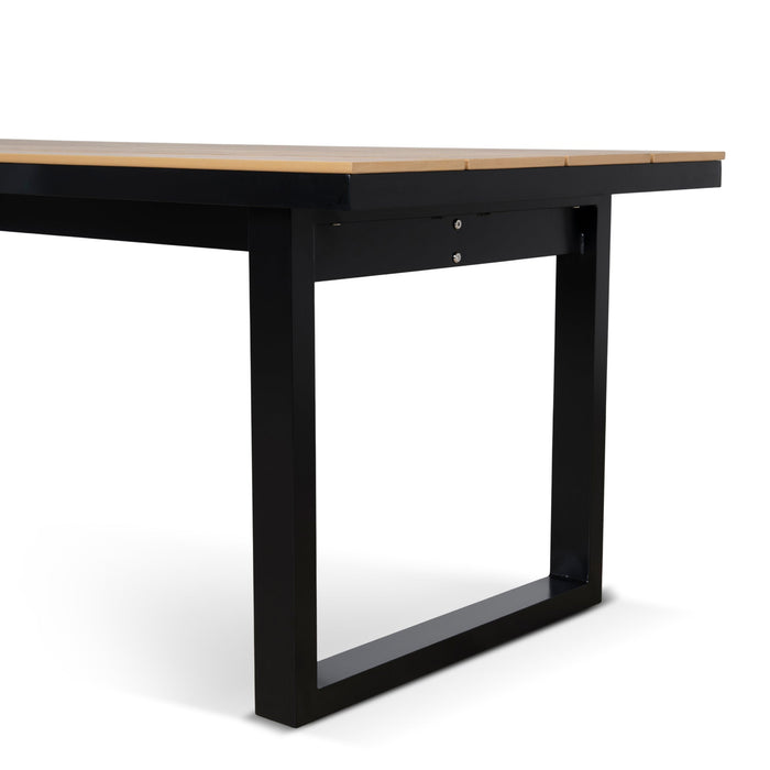 Monderra 2.3m Black Outdoor Dining Table - Natural