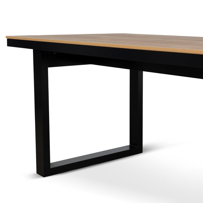 Monderra 2.3m Black Outdoor Dining Table - Natural