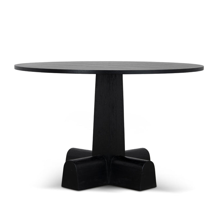 Vistone 1.2m Round Dining Table - Full Black