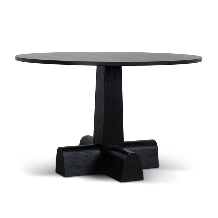 Vistone 1.2m Round Dining Table - Full Black
