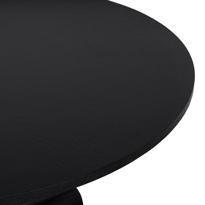 Vistone 1.2m Round Dining Table - Full Black