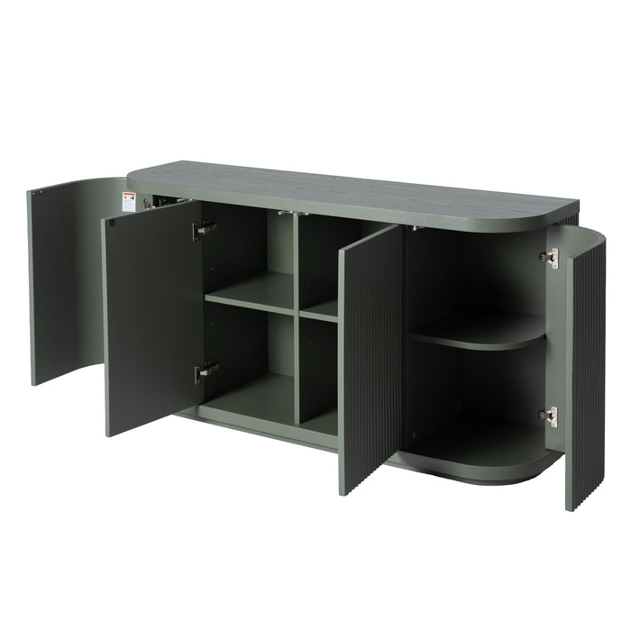 Elino 1.6m Veneer Top Buffet Unit - Sage Green