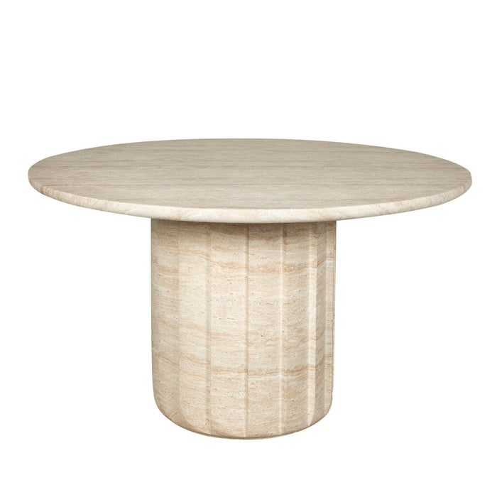 Etrusca 1.3m Round Concrete Dining Table - Light Travertine Look