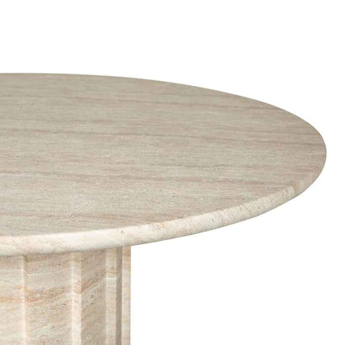 Etrusca 1.3m Round Concrete Dining Table - Light Travertine Look