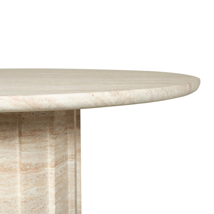 Etrusca 1.3m Round Concrete Dining Table - Light Travertine Look
