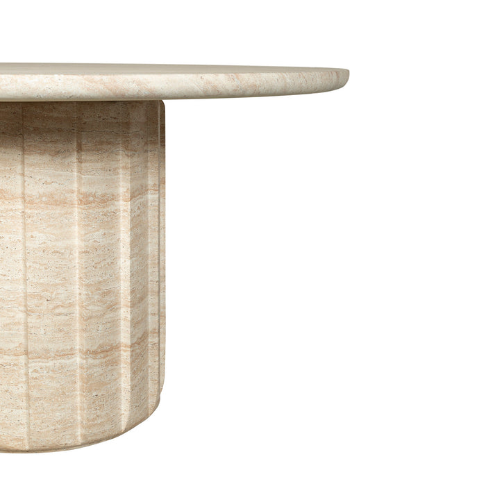 Etrusca 1.3m Round Concrete Dining Table - Light Travertine Look